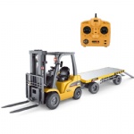 REV-1124 1:10 8CH 3in1 Alloy Rc Forklift Truck Crane with Flat-bed trailer